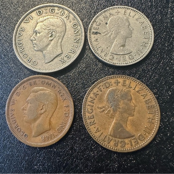 Vintage British Coin Set – 4 Pre-Decimal Coins - Picture 1 of 10
